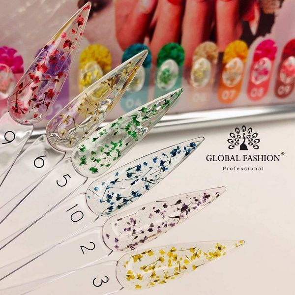 Гель-краска с сухоцветами Global Fashion Flower Gel 03, 5 г 14246 фото