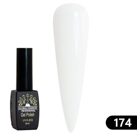 Гель-лак Global Fashion BLACK ELITE 174 (white), 8 мл 2444 фото