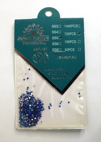 Стразы для ногтевого декора Global Fahsion, Сапфир, SS5, 720 шт. GF-ST-SP-01 фото