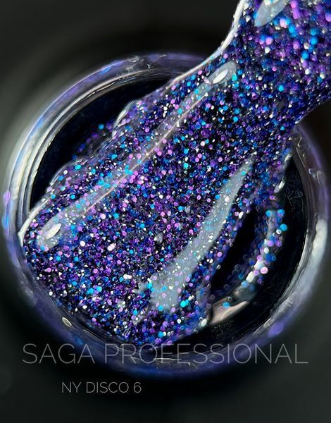 Світловідбиваючий гель-лак SAGA Professional New York Disco gel polish #6, 9 мл SG-GDISC-06 фото