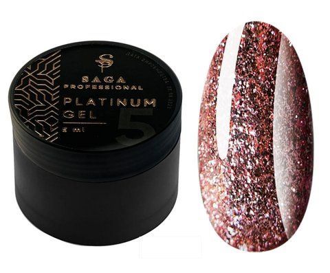 Гель-краска для дизайна SAGA Professional Platinum gel #5, 5 мл SG-PLATG-05 фото
