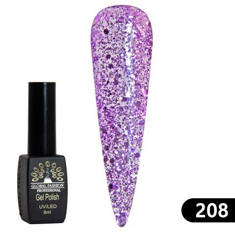 Гель-лак Global Fashion BLACK ELITE 208, 8 мл 2486 фото