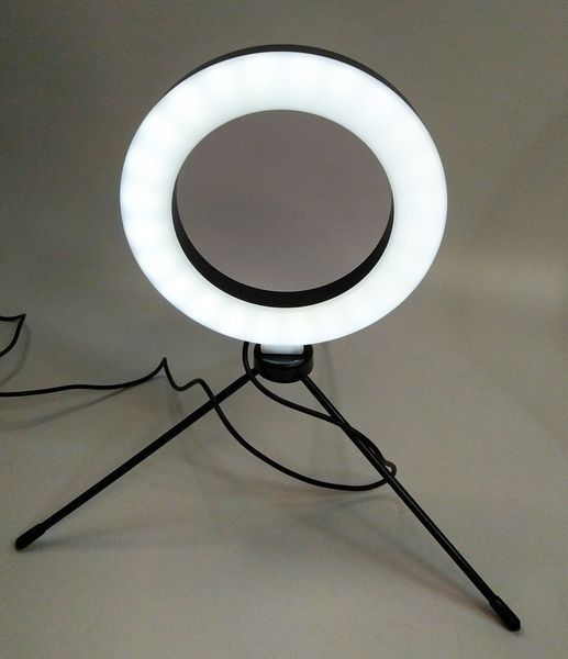 Кольцевая LED лампа 16 см, 5 Вт, настольный штатив LED-16-S фото