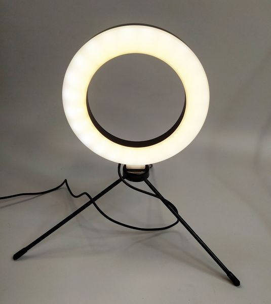 Кольцевая LED лампа 16 см, 5 Вт, настольный штатив LED-16-S фото