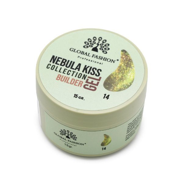 Гель для моделювання нігтів Global Fashion Nebula Kiss Builder Gel #14, 15 г 26226 фото