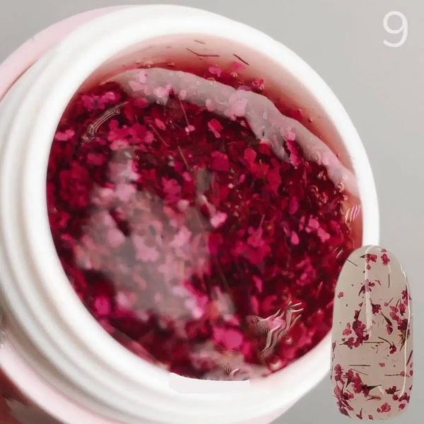 Гель для дизайна с сухоцветами SAGA Professional Flower Fairy Gel #9, 5 мл SG-FLW-09 фото
