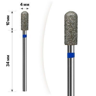 М-028 Алмазная насадка Цилиндр закругл. Blue 4*10 М-028 Алм Цил зак Bl 4*10 фото