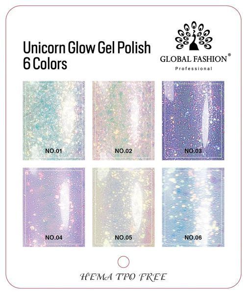 Гель-лак для нігтів Global Fashion Unicorn Glow #02, 8 мл 26032 фото
