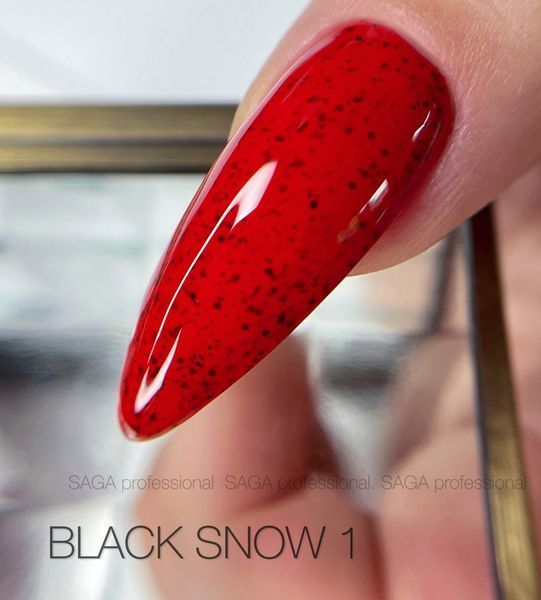 Гель-лак з вкрапленнями SAGA Professional Black Snow gel polish #1, 9 мл SG-BSN-01 фото