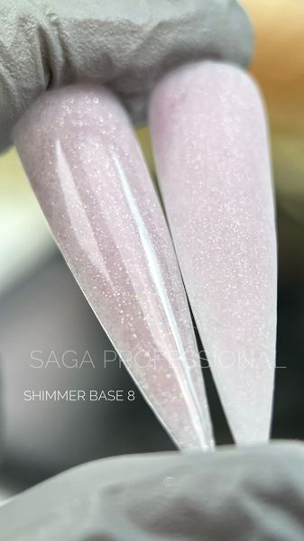 Базове покриття з шимером Saga Cover Base Shimmer #8, 15 мл SAGA-COSH-08 фото