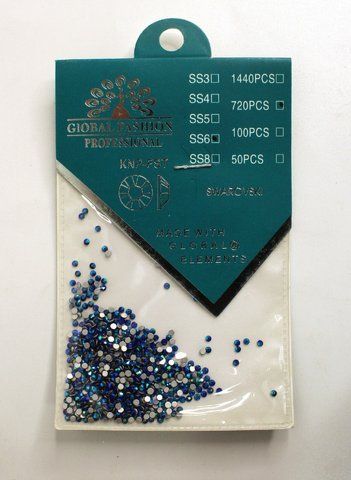 Стразы для ногтевого декора Global Fahsion, Сапфир, SS6, 720 шт. GF-ST-SP-03 фото