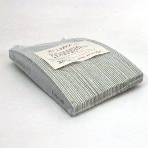 Пилка-дуга для нігтів Lilly Beaute, 180/240 грит, 50 шт/уп. LB-QP-180-240 фото