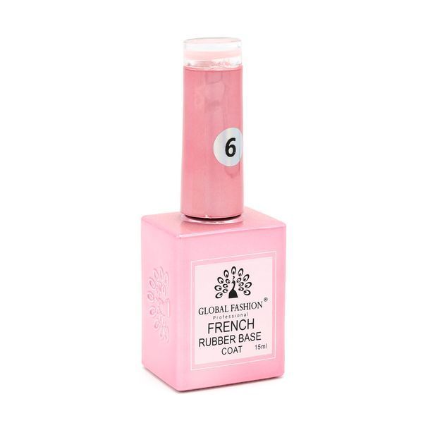 Каучукова база для гель-лаку френч Global Fashion Rubber Base Coat French, 15 мл 06 8100 фото
