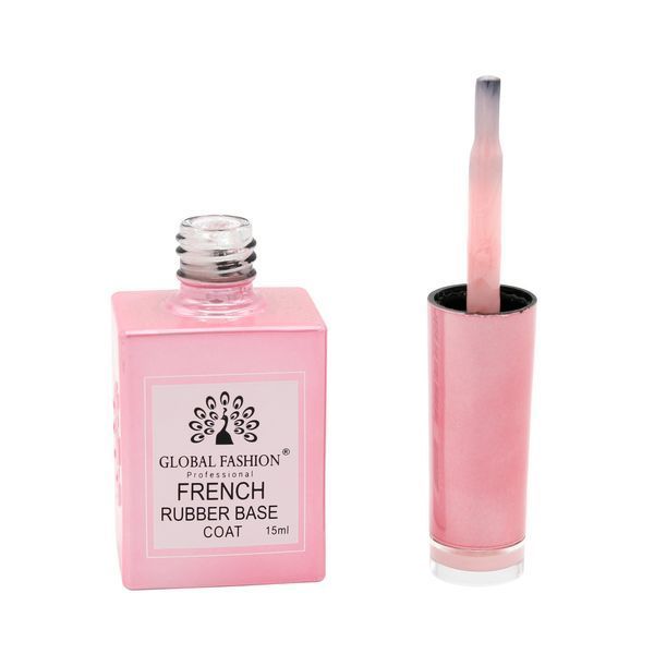Каучукова база для гель-лаку френч Global Fashion Rubber Base Coat French, 15 мл 06 8100 фото