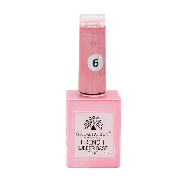 Каучукова база для гель-лаку френч Global Fashion Rubber Base Coat French, 15 мл 06 8100 фото