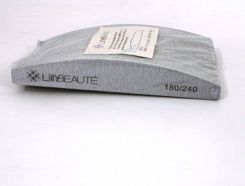 Пилка-дуга для нігтів Lilly Beaute, 180/240 грит, 50 шт/уп. LB-QP-180-240 фото