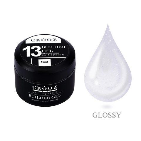 Гель для нарощування CROOZ Builder Gel #13 Shimmer White, 15 мл CR-33844 фото
