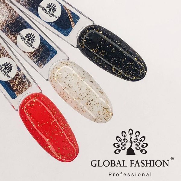 Топове покриття без липкого шару Global Fashion Gold Foil Top, 12мл 12936 фото