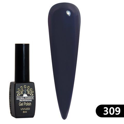 Гель-лак Global Fashion BLACK ELITE 309, 8 мл 2554 фото