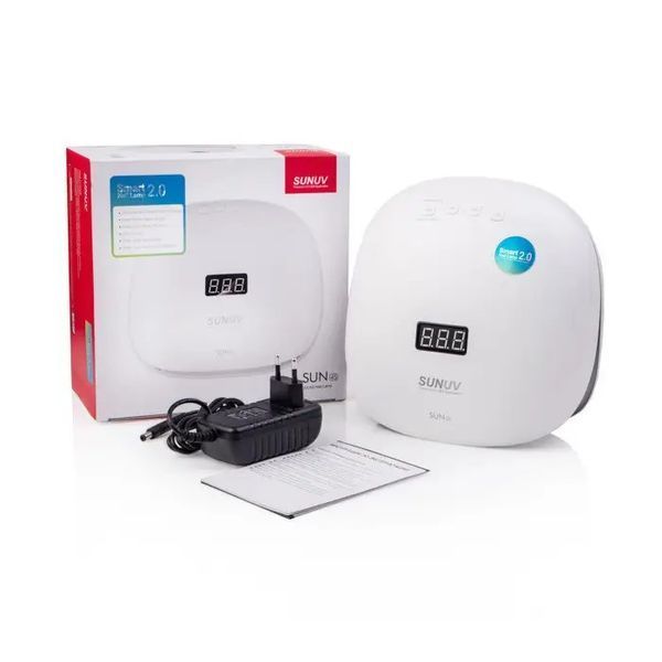 LED UV лампа для манікюру SUNUV SUN 4S 48W (оригінал), Біло-чорна SUNUV-4S-WB фото