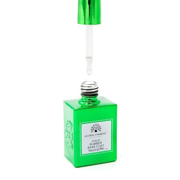 Холодна база для гель лаку Global Fashion Cold Rubber Base Coat, 15 мл 2201 фото