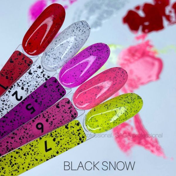 Гель-лак з вкрапленнями SAGA Professional Black Snow gel polish #3, 9 мл SG-BSN-03 фото