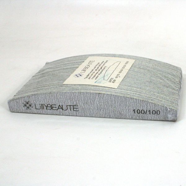 Пилка-дуга для нігтів Lilly Beaute, 100/100 грит, 50 шт/уп. LB-QP-100-100 фото