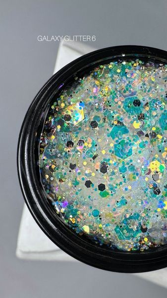 Гель для дизайну з глітером SAGA Professional Galaxy Glitter Gel #6, 8мл SG-GLTG-06 фото