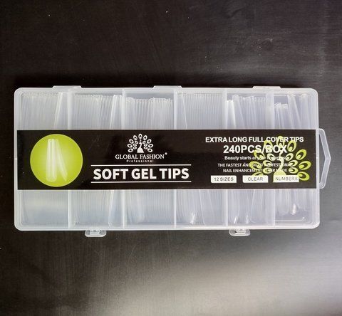 Тіпси гелеві Global Fashionl Soft Gel Tips, балерина, 12 розмірів, 240 шт GF-SGT-05 фото