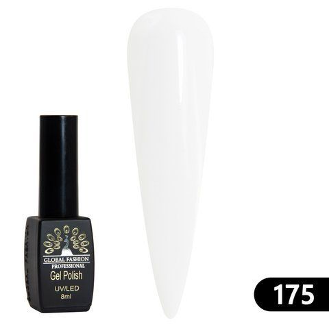 Гель-лак Global Fashion BLACK ELITE 175 (white), 8 мл 2673 фото