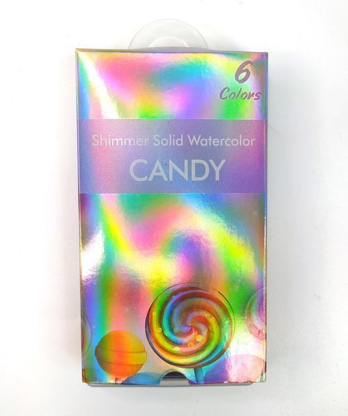 Акварель із шиммером Shimmer Solid Watercolor #1, CANDY (6 кольорів) AKV-SH-01 фото