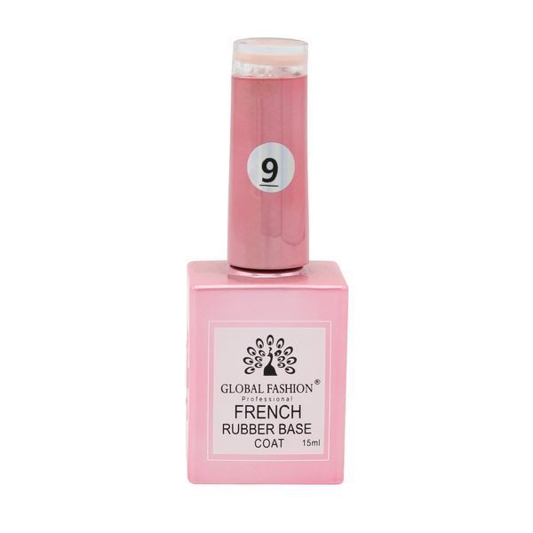 Каучукова база для гель-лаку френч Global Fashion Rubber Base Coat French, 15 мл 09 8103 фото