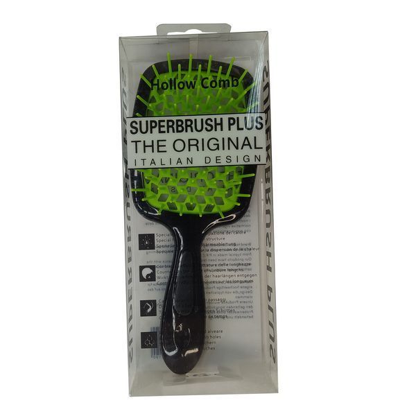 Гребінець HollowComb SUPERBRUSH PLUS, Чорний-Зелений HC-B-Gr фото