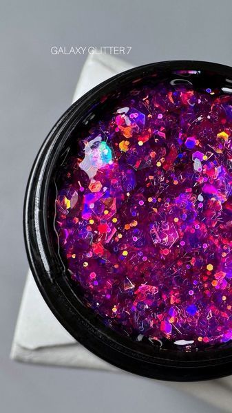 Гель для дизайну з глітером SAGA Professional Galaxy Glitter Gel #7, 8мл SG-GLTG-07 фото