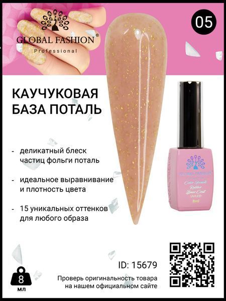 Каучуковая база Поталь Global Fashion 8 мл, 05 15679 фото