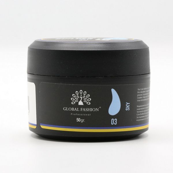 Гель для моделирования ногтей Global Fashion Color Builder Gel #03 Sky, 50 г 26250 фото