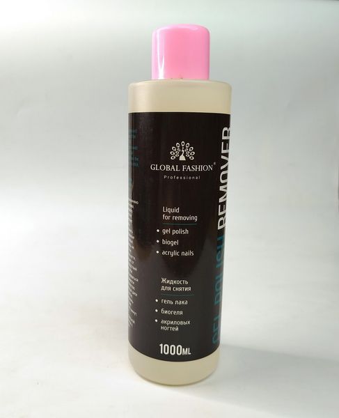 Засіб для зняття гель-лаку Global Fashion Gel Polish Remover, 1000 мл GF-GPR-1000 фото