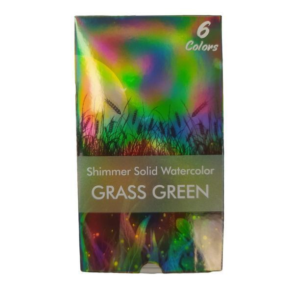 Акварель із шиммером Shimmer Solid Watercolor #3, GRASS GREEN (6 кольорів) AKV-SH-03 фото