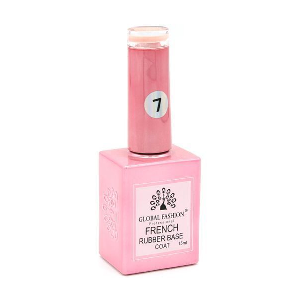 Каучукова база для гель-лаку френч Global Fashion Rubber Base Coat French, 15 мл 07 8101 фото