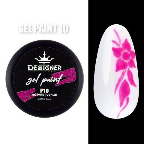 Гель-краска для дизайна Designer Professional Gel Paint No Wipe 10, 5 мл DP-GP-10 фото