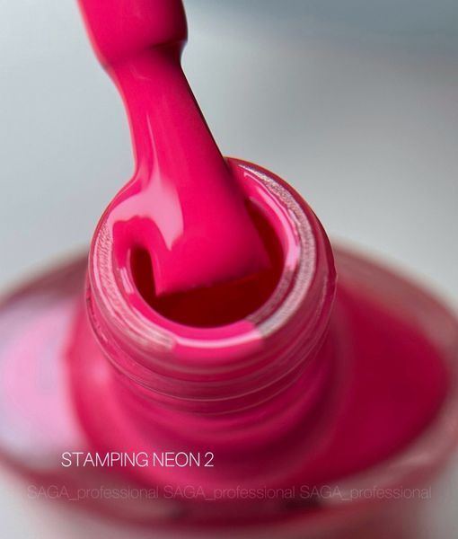 Неоновый лак для стемпинга SAGA Professional Stamping paint Neon #2, 8 мл SAGA-STNEON-02 фото