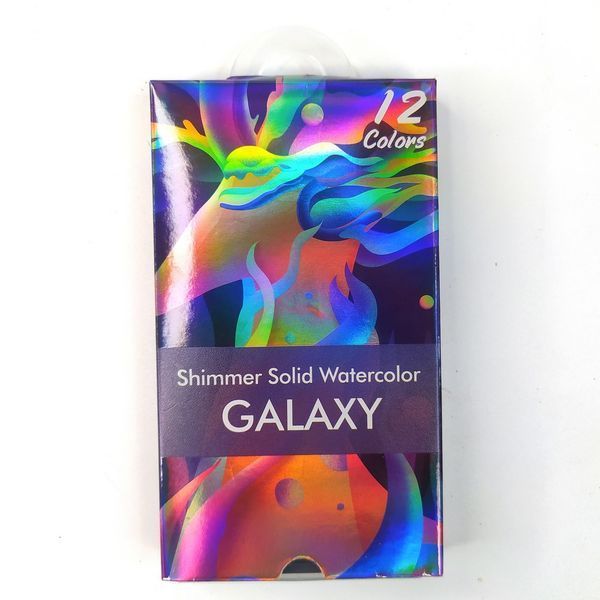 Акварель із шиммером Shimmer Solid Watercolor #4, GALAXY (12 кольорів) AKV-SH-04 фото